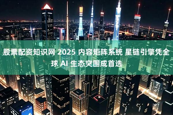 股票配资知识网 2025 内容矩阵系统 星链引擎凭全球 AI 生态突围成首选