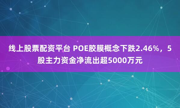 线上股票配资平台 POE胶膜概念下跌2.46%，5股主力资金净流出超5000万元