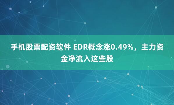 手机股票配资软件 EDR概念涨0.49%，主力资金净流入这些股