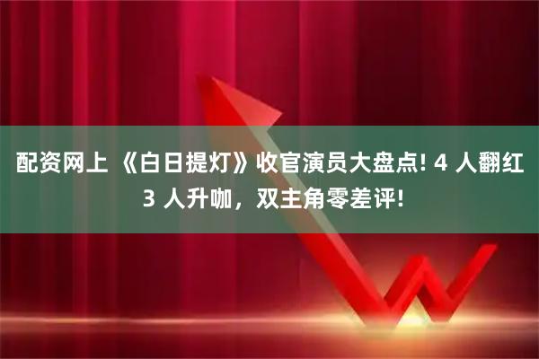 配资网上 《白日提灯》收官演员大盘点! 4 人翻红 3 人升咖，双主角零差评!